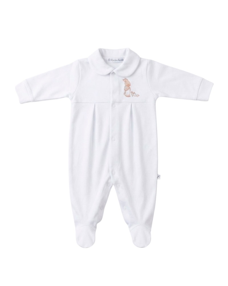 Pijama aterciopelado con conejito en varios colores
