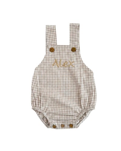 Ranita de vichy beige para recién nacidos