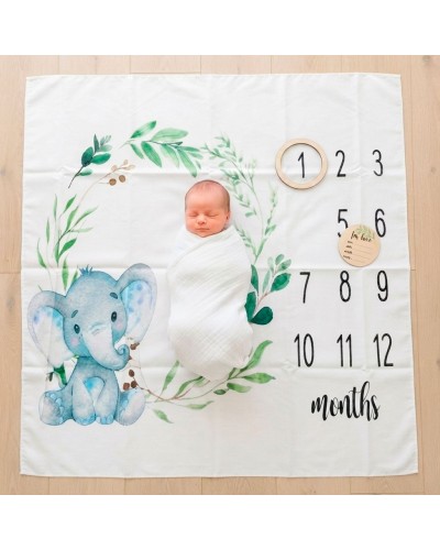 Manta o decorado para hacer fotos al bebe mes a mes