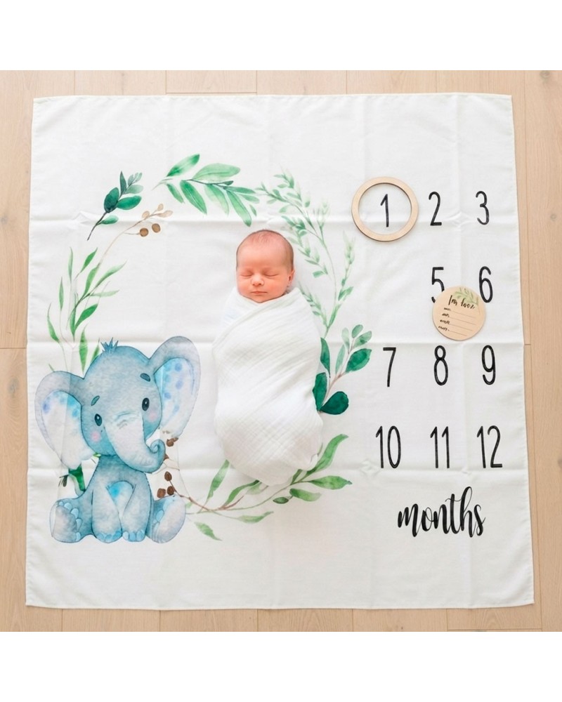 Manta o decorado para hacer fotos al bebe mes a mes