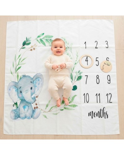 Manta o decorado para hacer fotos al bebe mes a mes