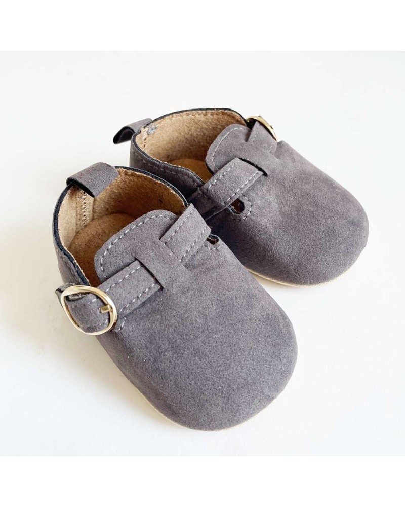 Zapatos bebé gris con suela flexible 3-6 meses