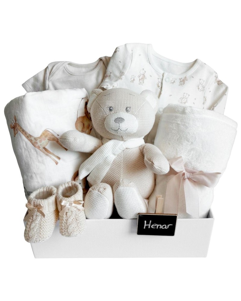 Canastilla Bebé Personalizada con Manta y Peluche