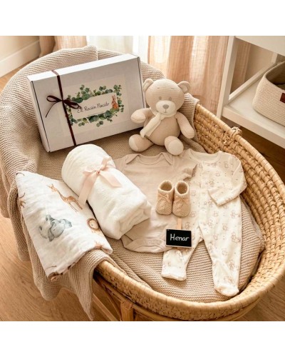 Canastilla Bebé Personalizada con Manta y Peluche