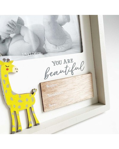 Marco de Fotos de Madera para Bebé Personalizado con Datos de Nacimiento