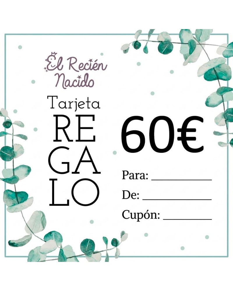 Tarjeta Regalo Bebé de 60 € Sin Caducidad | El Recién Nacido