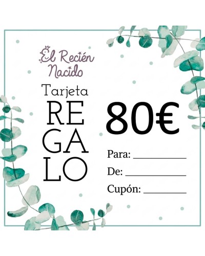 Tarjeta Regalo de 80 € para Bebé | Más de 100 Artículos
