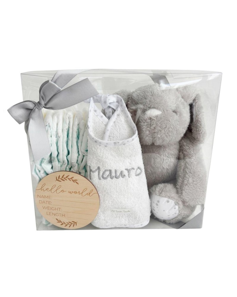 Regalo de Nacimiento Económico con Peluche y Babero