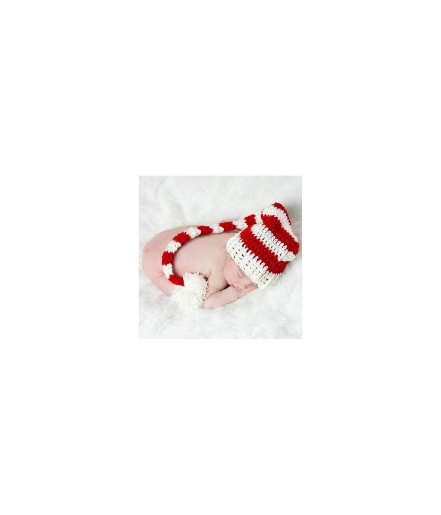 Gorro duende Navidad rojo y blanco