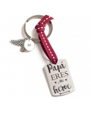 Llaveros personalizados "papa eres mi heroe"