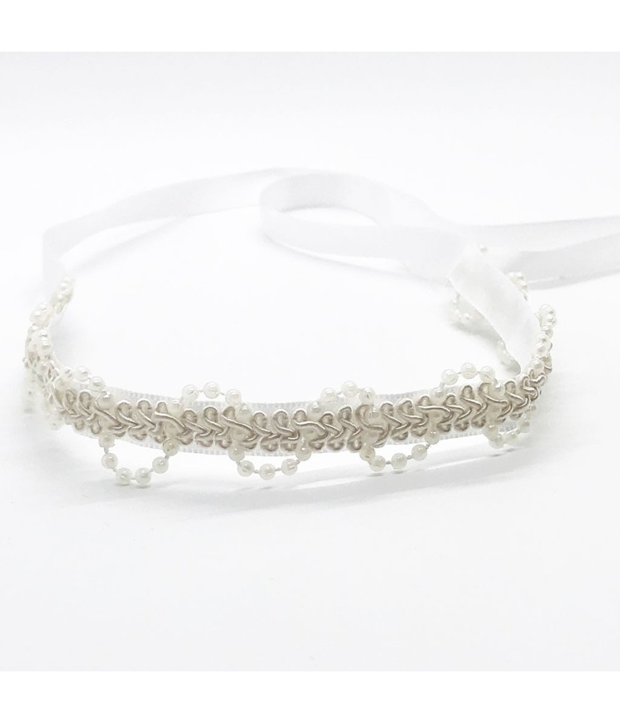 Diadema cinta raso perlitas Diadema cinta raso perlitas