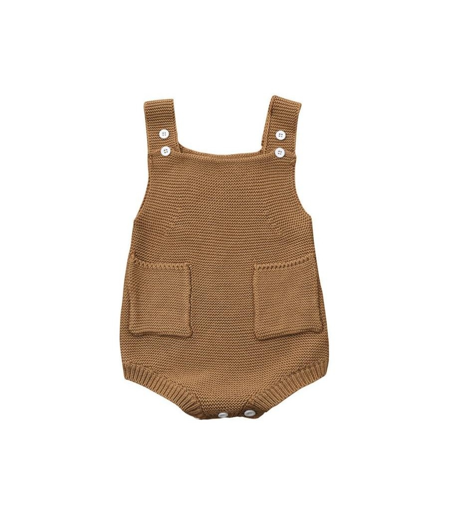 Pelele de punto en color camel